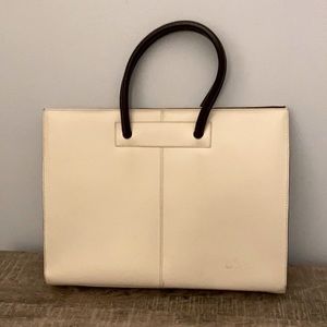 Sale❣️ NWOT Cream Leather Briefcase / Laptop Bag